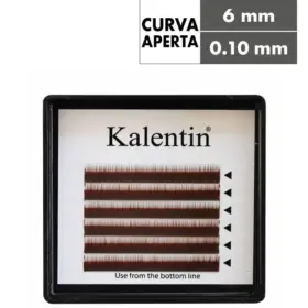 Kalentin Extensión de Cejas De Curva Abierta Marrón 6mm